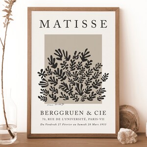 Henri Matisse La Gerbe Exhibition Poster: Beige Minimalist Print (Digital Download)