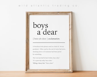 Printable Boys a dear Definition Print | Norn Iron / Irish Slang, Sayings Print | Digital Download | Northern Ireland, Banter, Belfastisms