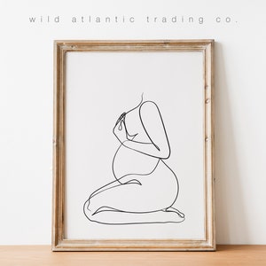 Printable Pregnant Woman Line Art, Pregnancy Line Art, Pregnant Belly Art, Nursery Wall Decor, Mom To Be Gift, Baby Gift, Mother’s Day gift