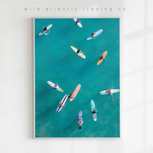 Printable Board Meeting (zoomed in), Aerial Surfers Print, Surf Print, Aerial Photography, Aerial View, Aerial Surf, Surfing Photography