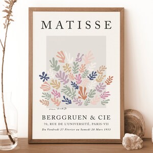Henri Matisse La Gerbe Exhibition Poster: Beige Minimalist Print (Digital Download)