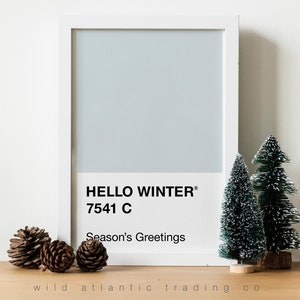 Hello Winter Color Swatch Print: Minimalist Holiday Wall Art (Digital Download)
