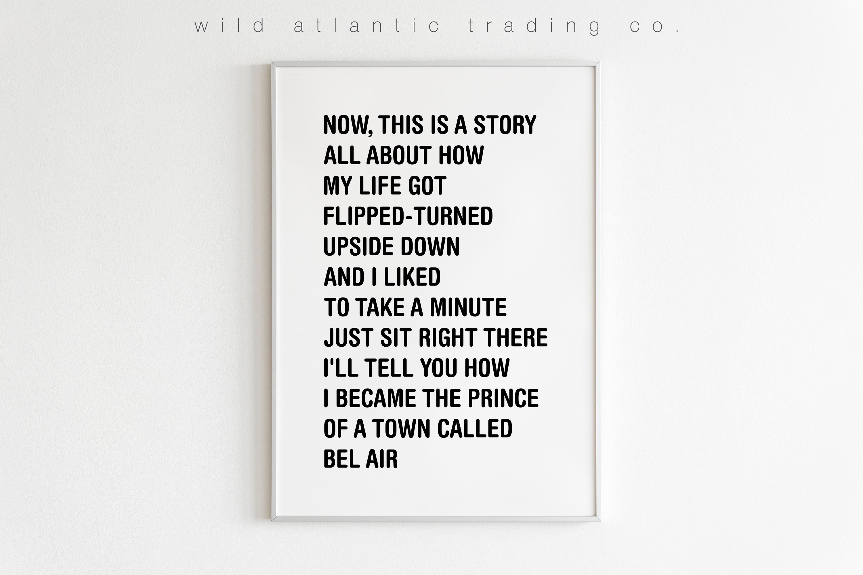 Printable Fresh Prince of Bel Air, Rap Song Lyrics, Print Wall Art, Song  Quotes, Black and White, Minimalist, Typography Poster. Will Smith - Etsy UK