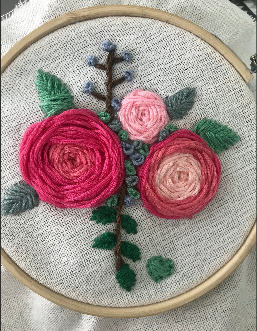 Rose Garden Embroidery Hoop Art5 Inches Etsy