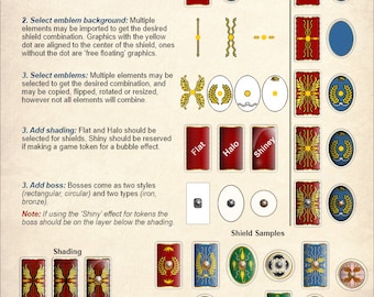 Ronde keizerlijke Romeinse schilden voor speltellers en miniatuurschilden