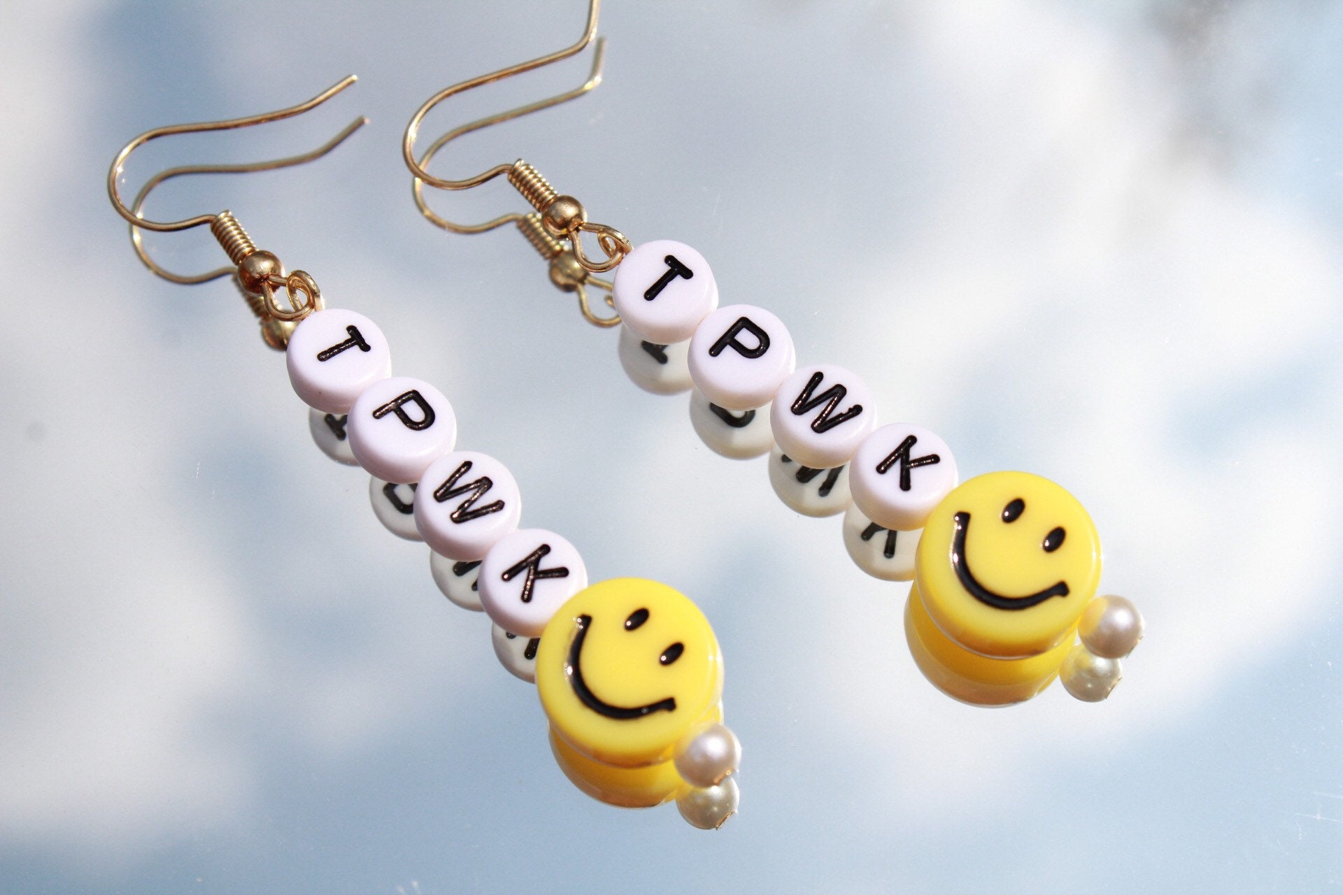 Yellow Smiley TPWK earrings
