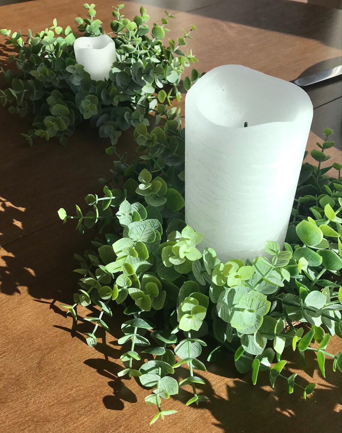 Eucalyptus Candle Ring Small and Mini Eucalyptus Wreath Etsy