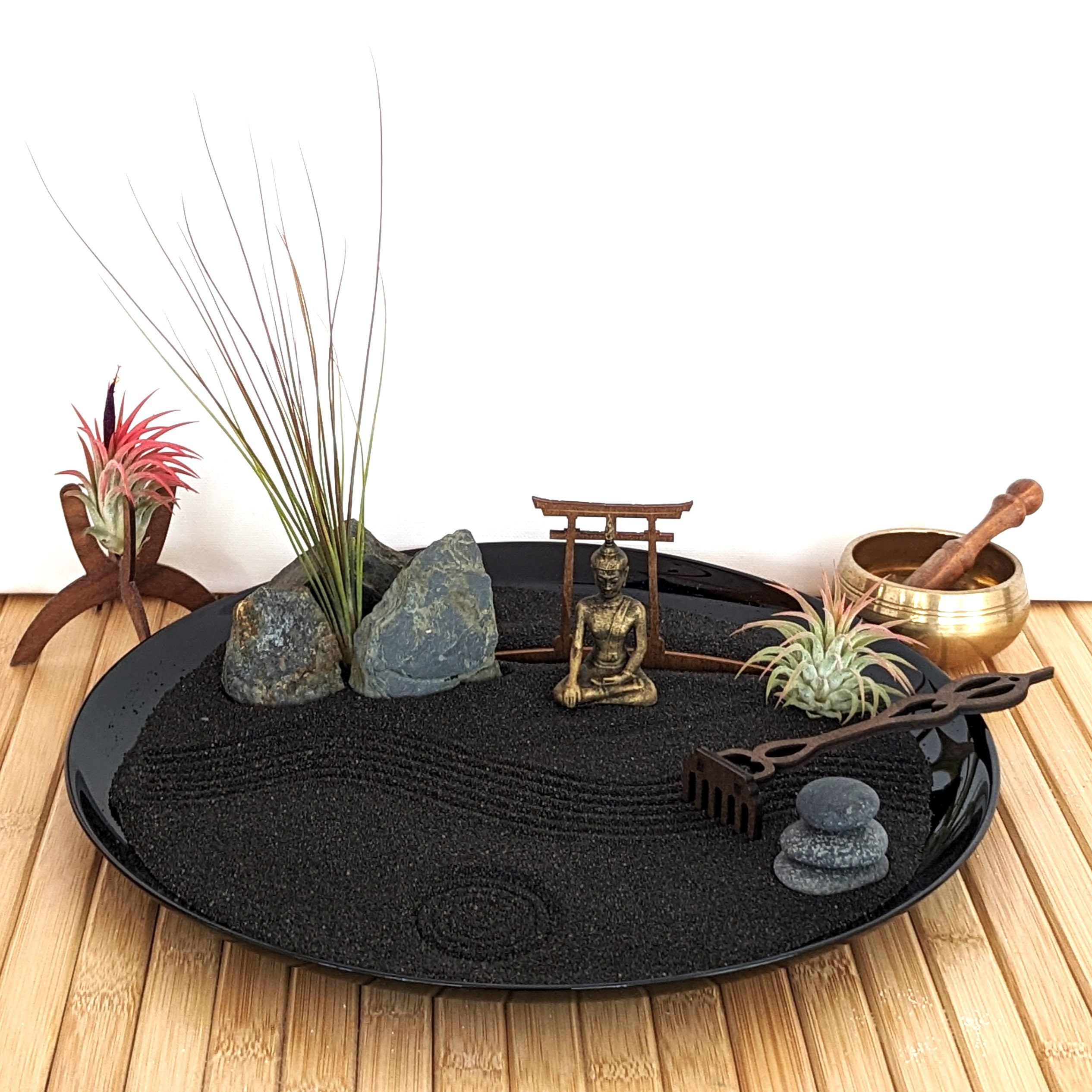 XXL Large Zen Garden Meditation With Buddha Figure, Torii, Stones