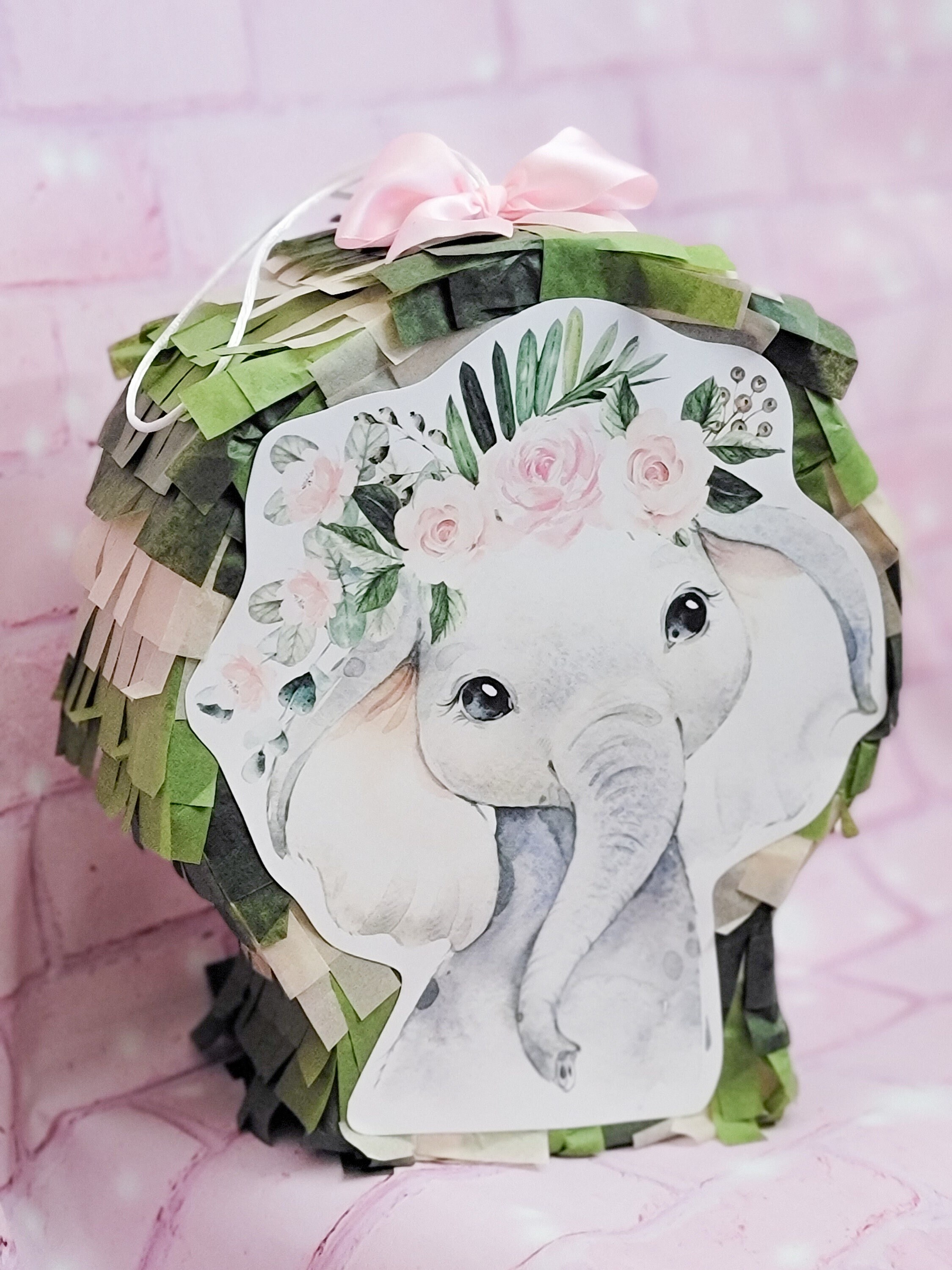 Floral Safari Mini Piata Elephant Boho chic Birthday Party decorations