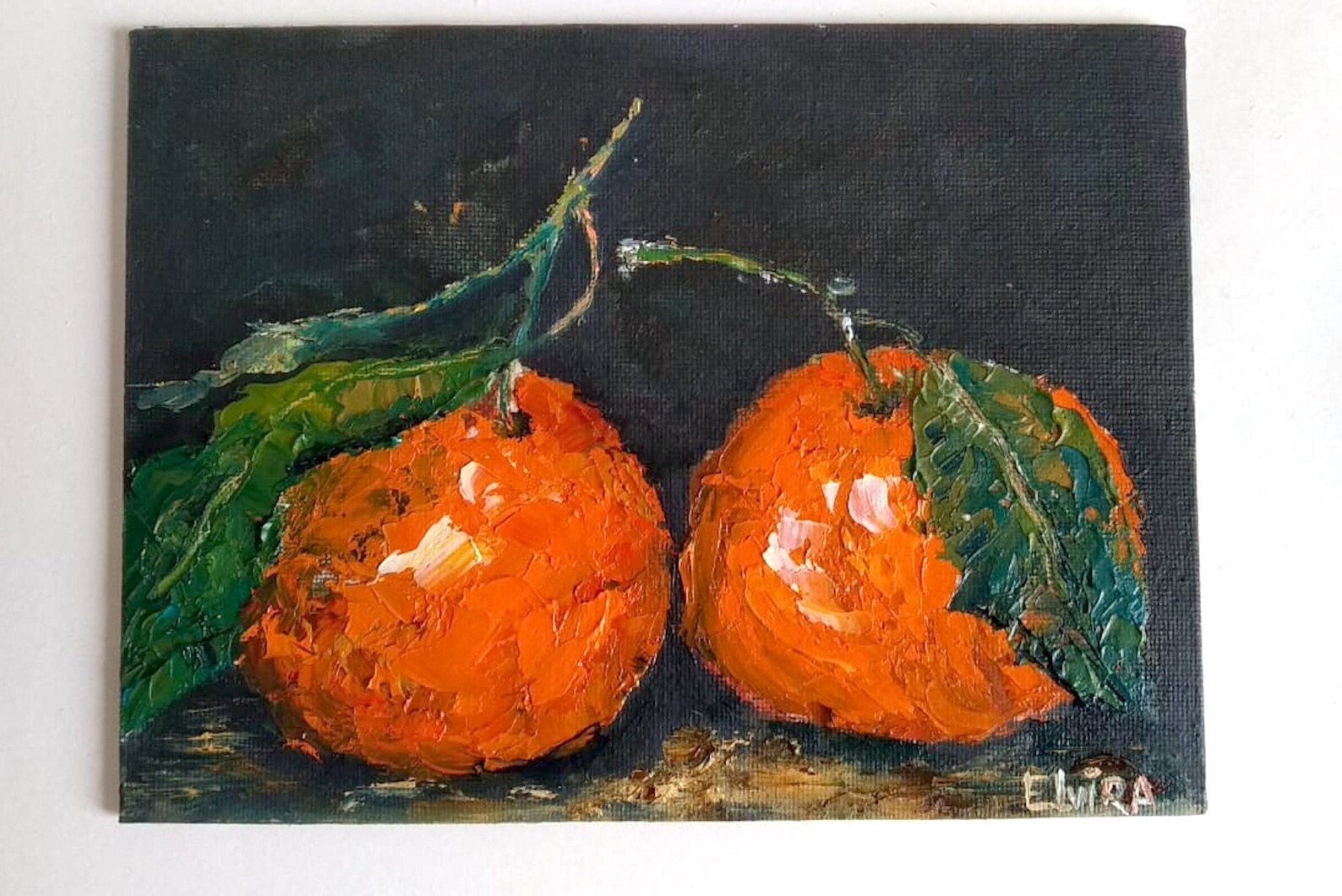 Tangerine Painting Fruit Original Art Orange Foodie Artwork Etsy