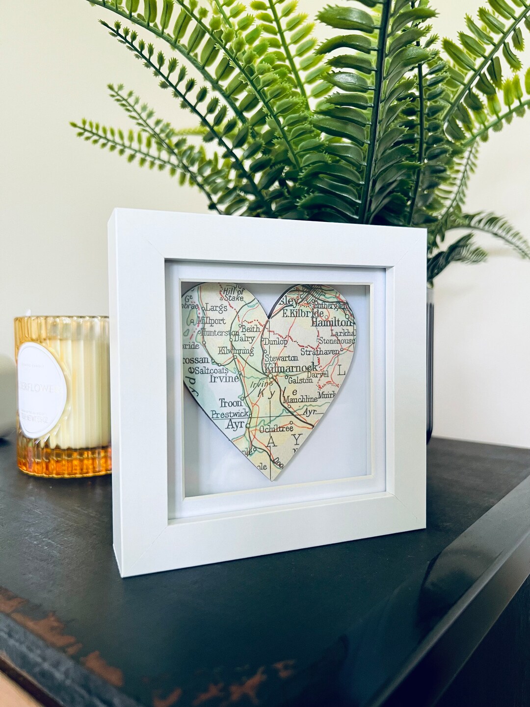 Heart Map Frame Personalised Heart Map in a Miniature Frame (black, Grey or White) - Etsy