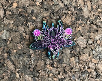 Beetle & Thistle Soft Enamel Pin // Rainbow Plated // Pins For Backpacks // Adorable Pins // Pin Collector // Pin Collection