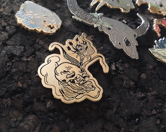 Brother Bat Hard Enamel Pin // Garlic Vampire Bat // Horror Pins // Vulture Culture // Witch Enamel Pin // Creepy Pin // Spooky Pin