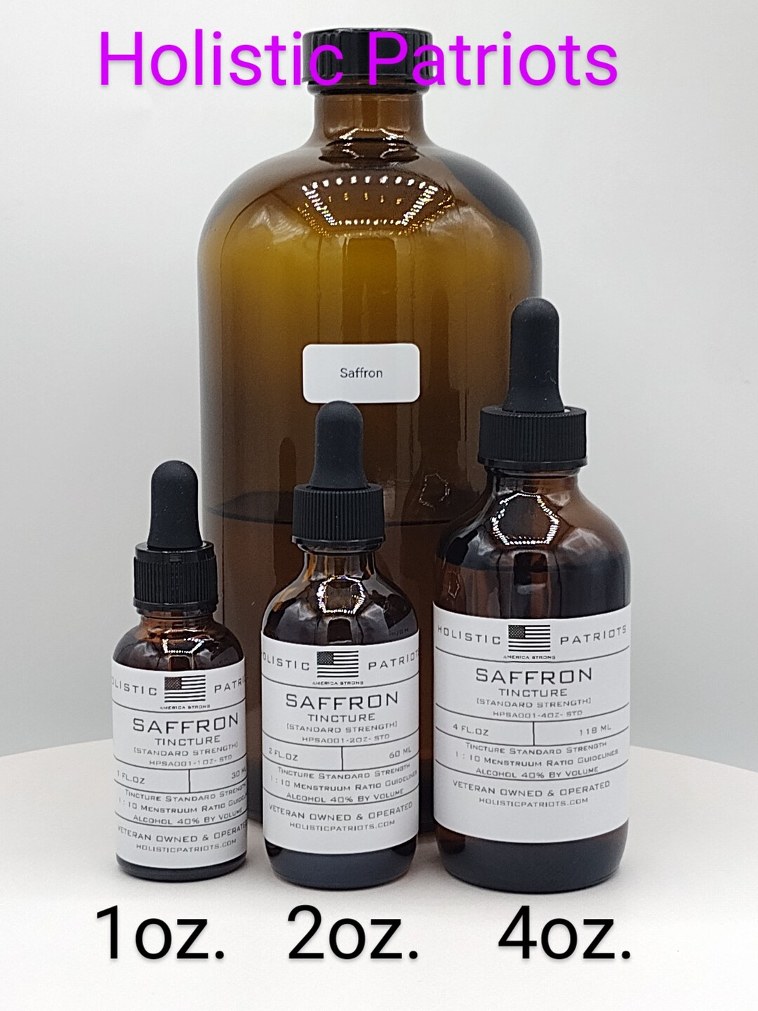 Saffron Tincture crocus Sativus standard Strength available in 1oz, 2oz, 4oz, 8oz, 16oz & 32oz