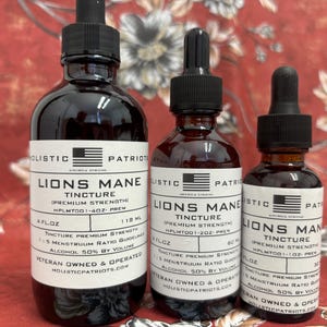 Lions Mane Tincture [Hericium erinaceus] [Premium Strength] 4oz Bottles Left