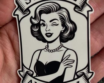 Sterile and Feral Vintage (Ladies Version) Sticker - Tubal Ligation/Vasectomy/Bisalpingectomy Sterilization Gift Funny Cheeky Sticker