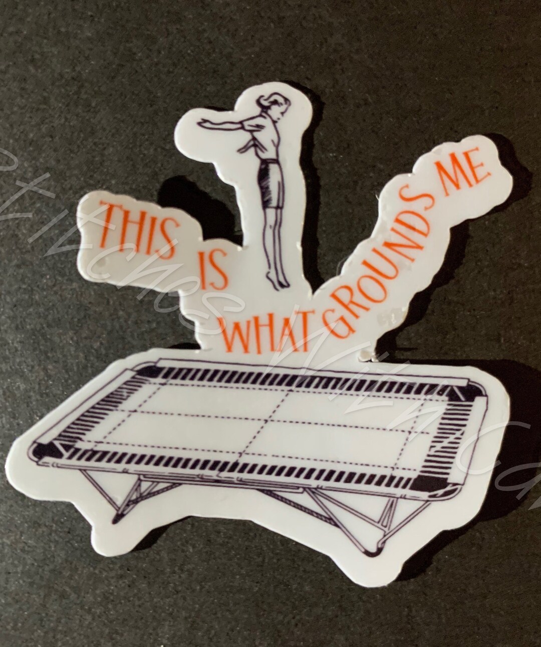 This is What Grounds Me Trampoline T&T Gymnastics Pun Funny Sticker 2