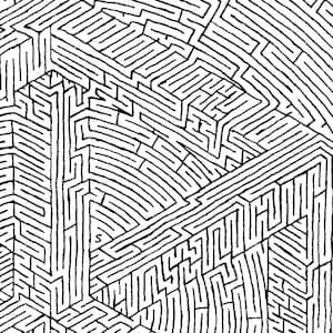 Roger Penrose Inspired Hand Drawn Illusion Maze