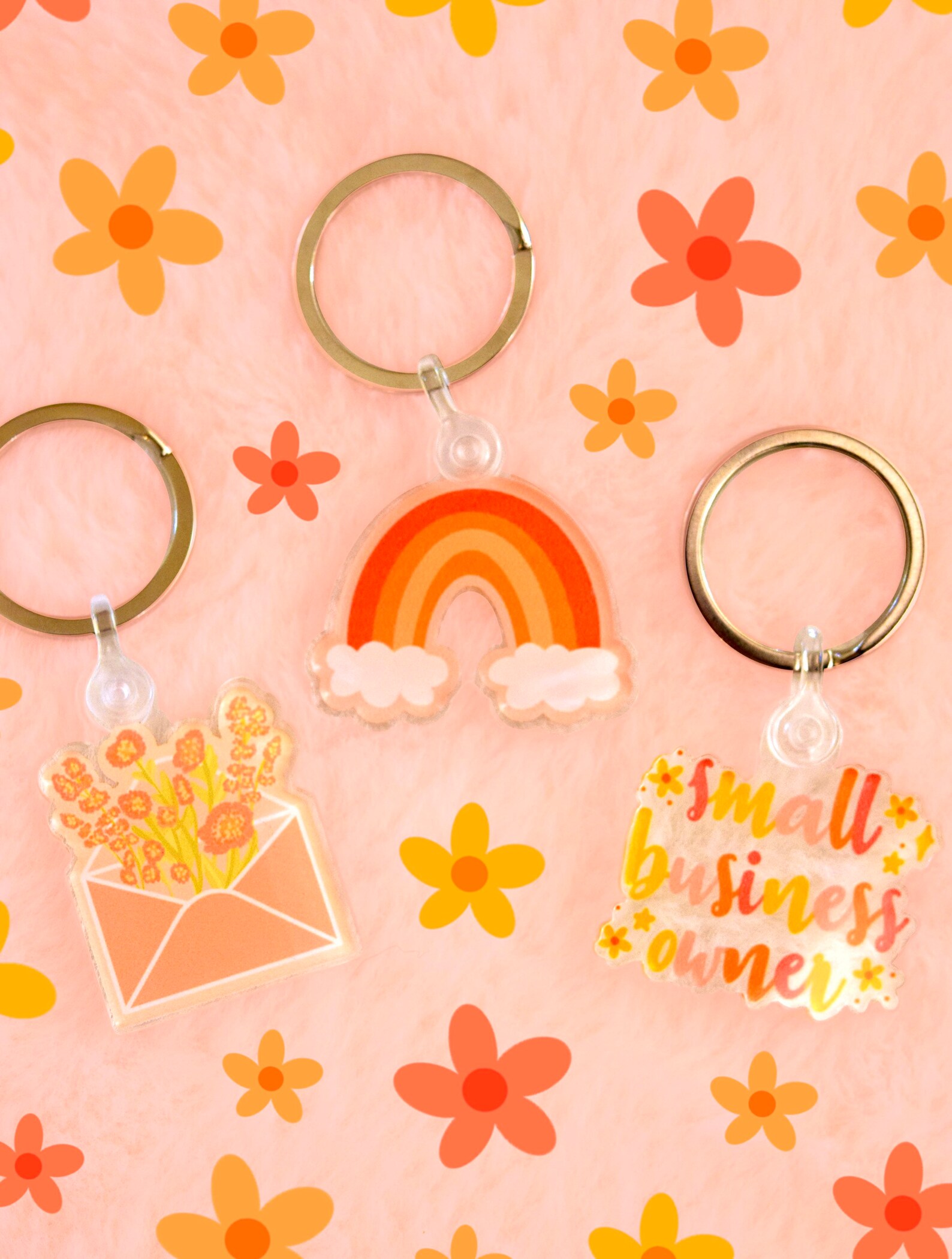 Mini pink rainbow acrylic keychain rainbow keychain acrylic Etsy