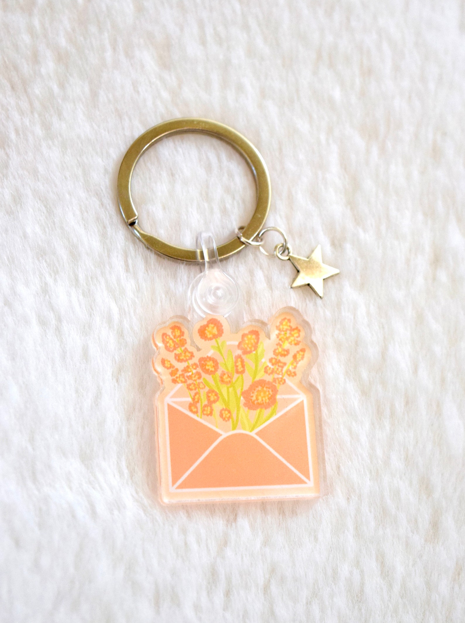 Mini flower envelope acrylic keychain flower spring Etsy