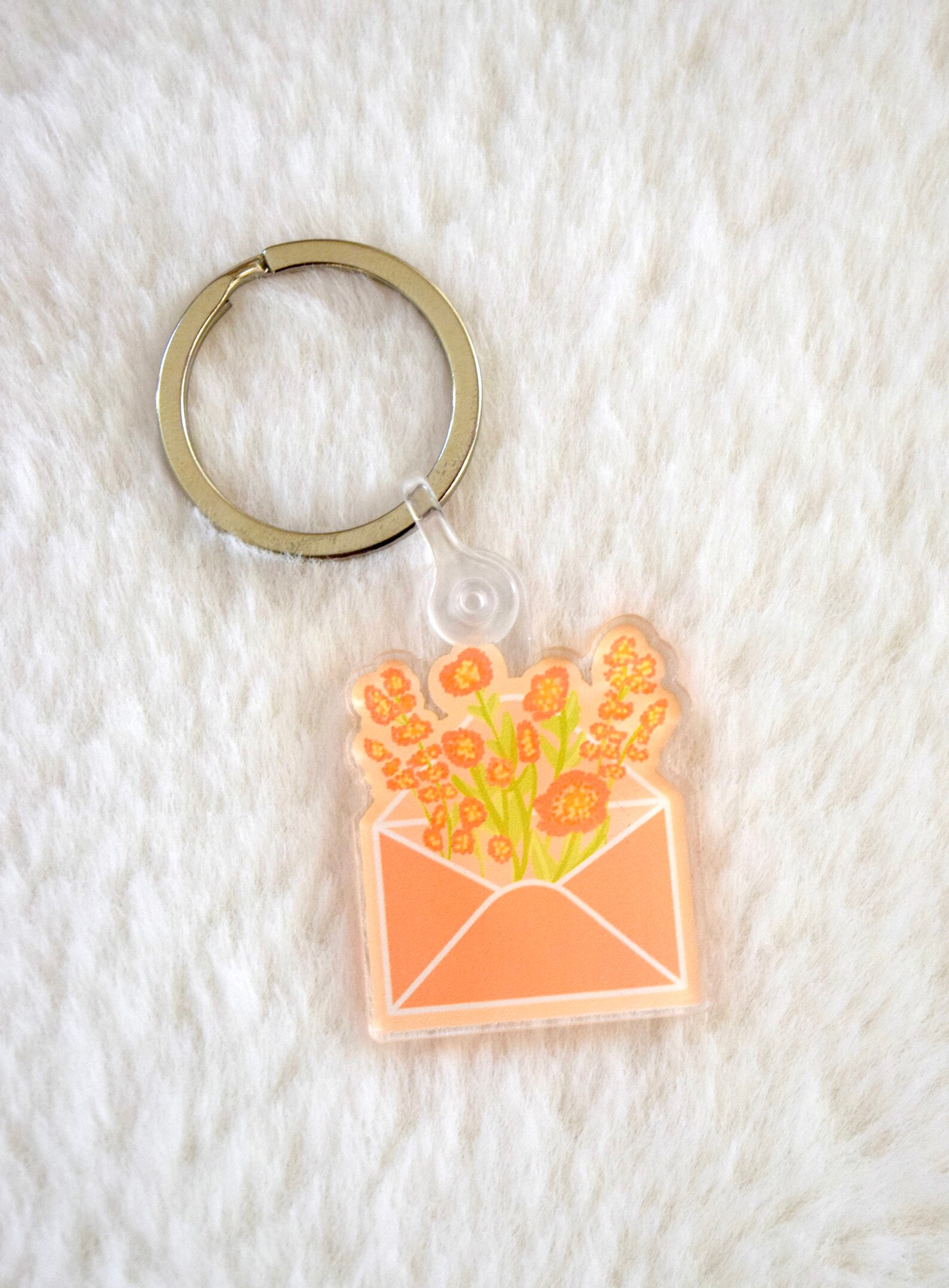 Mini flower envelope acrylic keychain flower spring Etsy