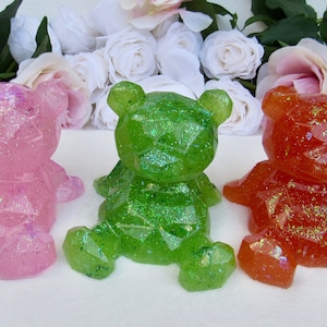 LUMINOUS Phone Stand - Teddybear, Glow In Dark Zoom Call Phone Holder, Cute Handsfree Phone Accessory, Useful iPad Holder Orange/Green/ Pink