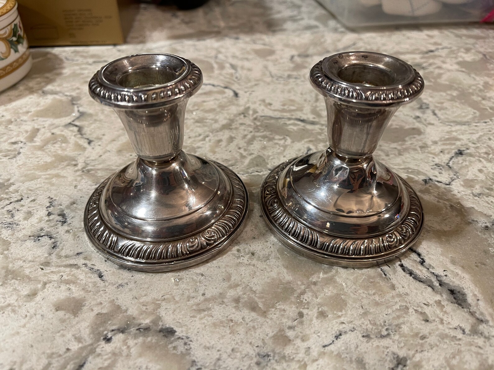 Silver candle holders Etsy