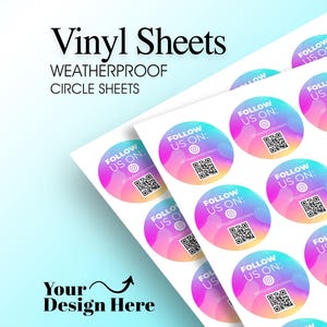 Premium Vinyl Stickers On A Sheet: High Resolution Printing | We Print Your Design! | Indoor/Outdoor Waterproof | Free Proof Before Printing image 1