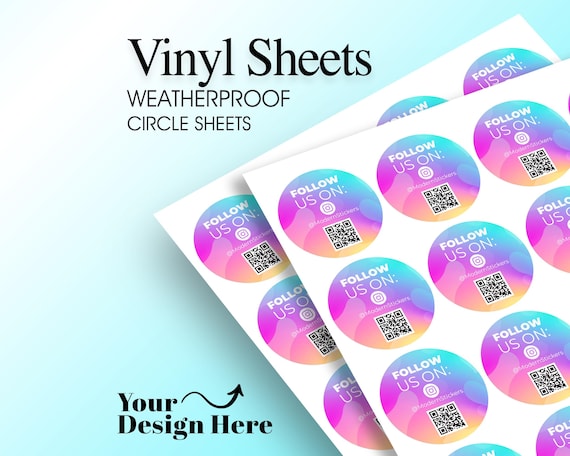 Premium Vinyl Stickers On A Sheet: High Resolution Printing | We Print Your Design! | Indoor/Outdoor Waterproof | Free Proof Before Printing