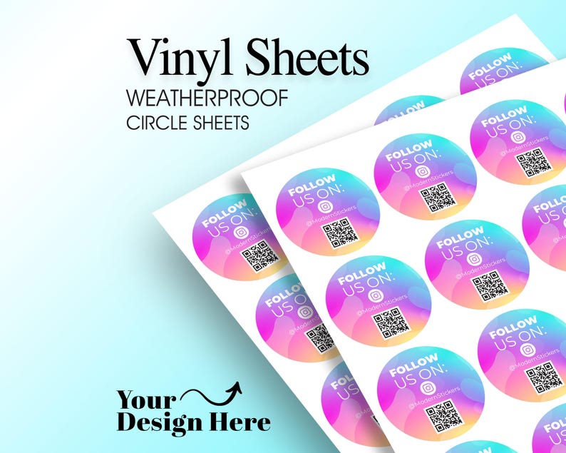 Premium Vinyl Stickers On A Sheet: High Resolution Printing | We Print Your Design! | Indoor/Outdoor Waterproof | Free Proof Before Printing image 1