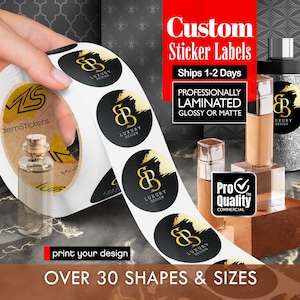 Custom Stickers Labels Printed On A Roll | We Print Your Design | Glossy Or Matte Waterproof Lamination | Free Print Proof | Ships 1-2 Days