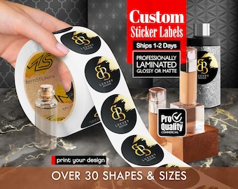 Custom Stickers Labels Printed On A Roll | We Print Your Design | Glossy Or Matte Waterproof Lamination | Free Print Proof | Ships 1-2 Days