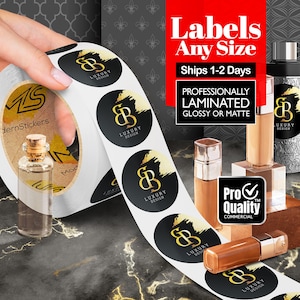 Custom Stickers Labels Printed On A Roll | We Print Your Design | Glossy Or Matte Waterproof Lamination | Free Print Proof | Ships 1-2 Days