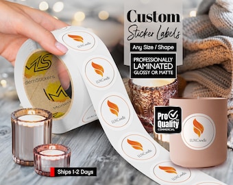 Custom Roll Labels Stickers | We Print Your Design | Glossy Or Matte Waterproof Lamination | Free Print Proof | Ships 1-2 Days