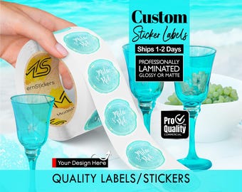 Custom Stickers Custom Labels On A Roll | We Print Your Design | Glossy Or Matte Waterproof Lamination | Free Print Proof | Ships 1-2 Days