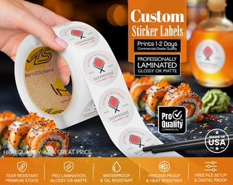 Product Labels/Sticker On A Roll | We Print Your Design | Glossy Or Matte Waterproof Lamination | Free Print Proof | Prints 1-2 Days