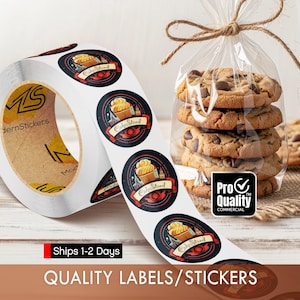 Custom Bakery Stickers | Bakery Stickers Printed On A Roll | Food Safe | We Print Your Design | Waterproof | Free Proof | Ships 1–2 Days