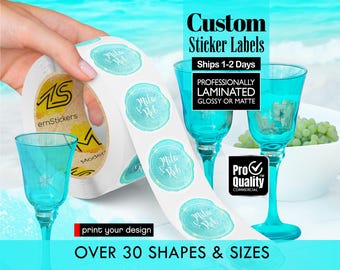 Custom Stickers Custom Labels On A Roll | We Print Your Design | Glossy Or Matte Waterproof Lamination | Free Print Proof | Ships 1-2 Days