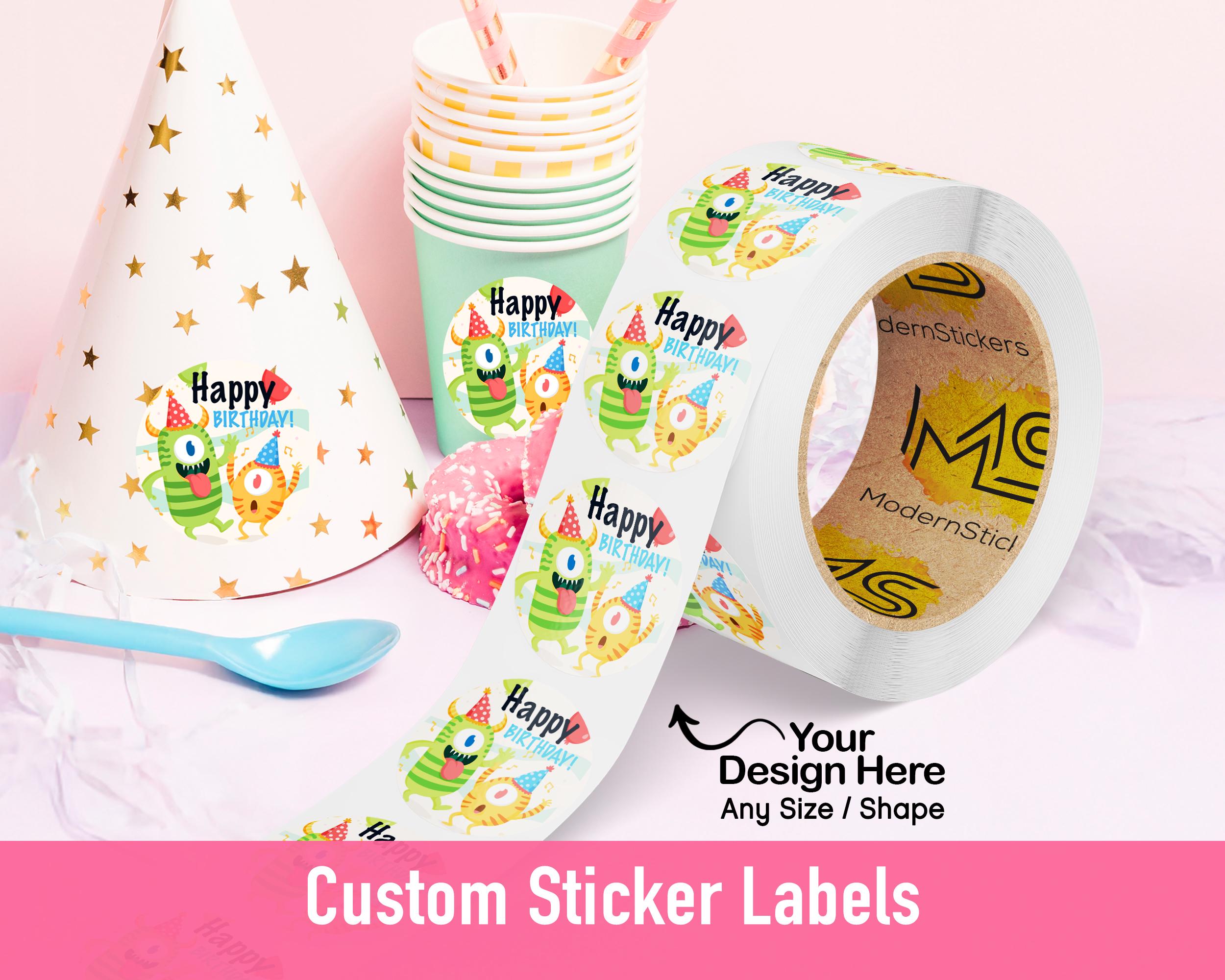Custom Birthday Stickers | Birthday Stickers Printed on A Roll | We ...