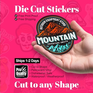 Die Cut Stickers | Your Design Cut to any Shape | Waterproof | Dishwasher Safe | Weatherproof Vinyl | Free Print Proof | Ships 1-2 Days