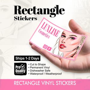Rectangle Vinyl Stickers/Labels | We Print Your Design | Waterproof/Dishwasher Safe | Weatherproof Vinyl | Free Print Proof | Ships 1-2 Days