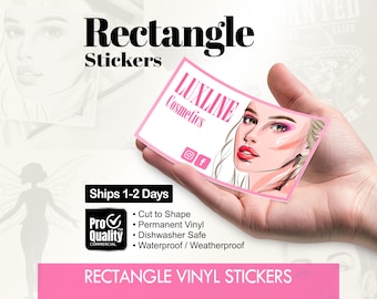 Rectangle Vinyl Stickers/Labels | We Print Your Design | Waterproof/Dishwasher Safe | Weatherproof Vinyl | Free Print Proof | Ships 1-2 Days