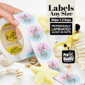 Roll Labels Stickers Custom: We Print Your Design | Premium Gloss BOPP (Water, Cold, Heat, & Tear Resistant) Free Proof Before Printing