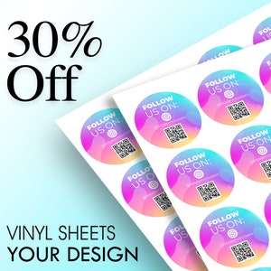 Premium Vinyl Stickers On A Sheet: High Resolution Printing | We Print Your Design! | Indoor/Outdoor Waterproof | Free Proof Before Printing