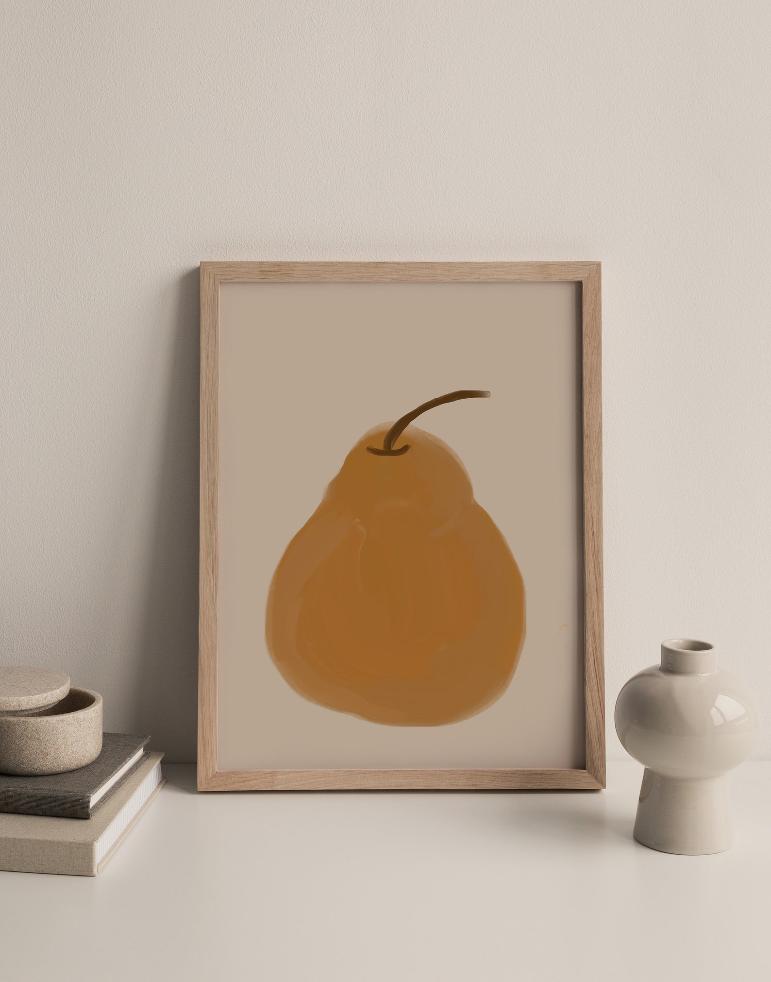 Pear Wall Art Pear Print Boho Art Fruit Print Kitchen Etsy