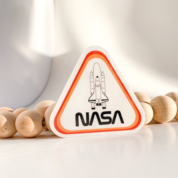 NASA Worm Rocket Sticker | Retro NASA Laptop Sticker, Water Bottle Sticker, Phone Sticker