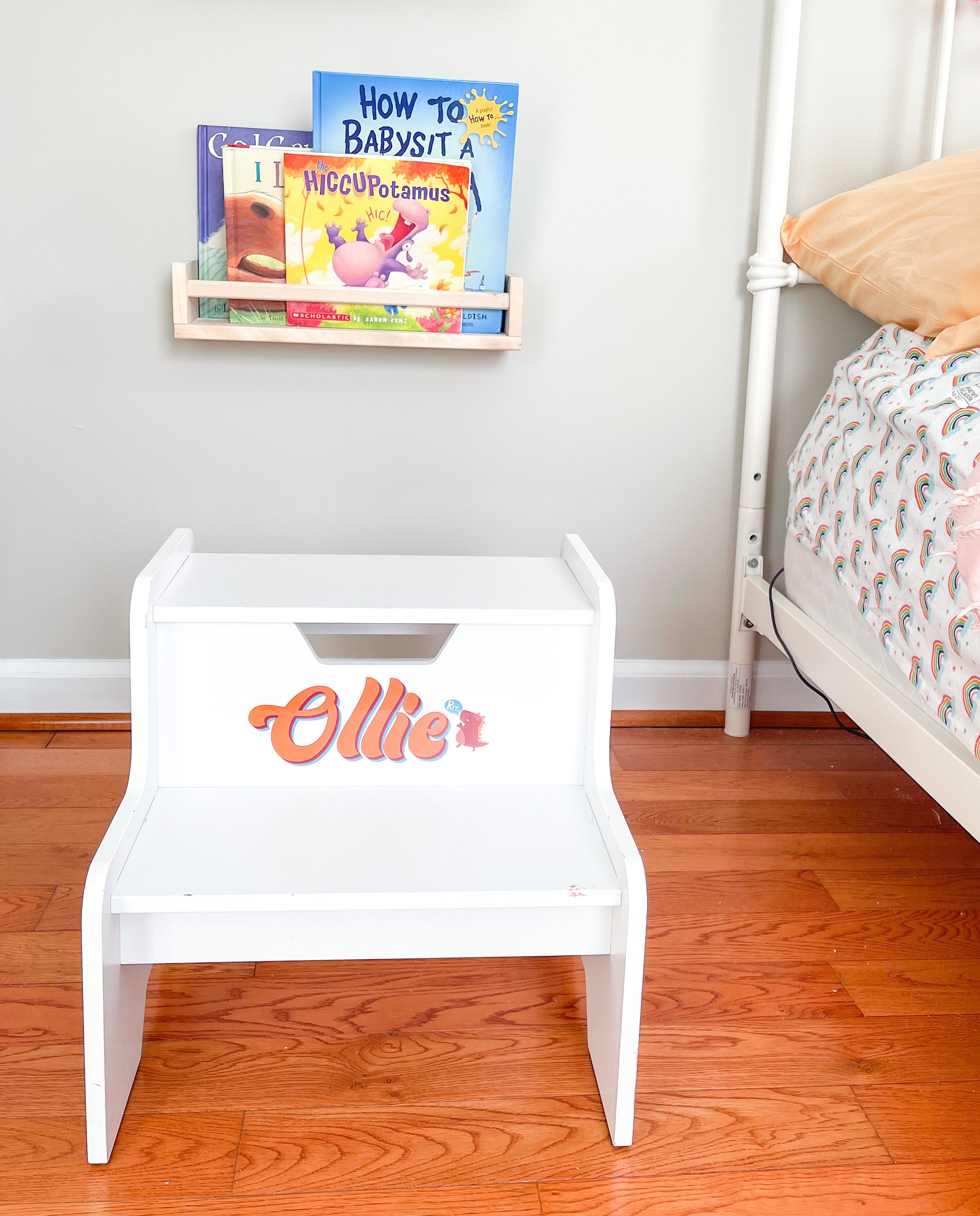 Children's wooden stools clearance with name