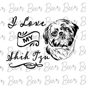 J’adore My Shih Tzu Graphic SVG PNG Sublimation digital cut file Circut Shilhouette Cameo