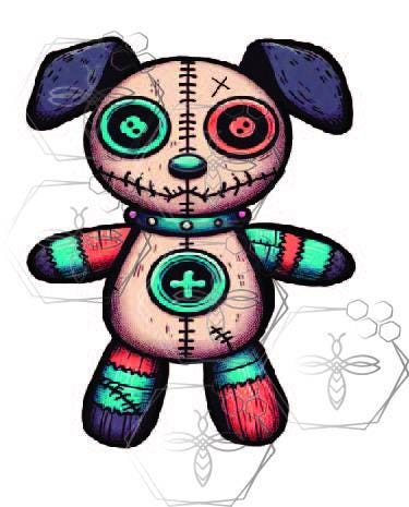 Voodoo Doll, Karma, kid, dog,Halloween, Tick or treat, haunted house, Vivid Colors, artwork, PNG PDF Digital download Sublimation, DTF