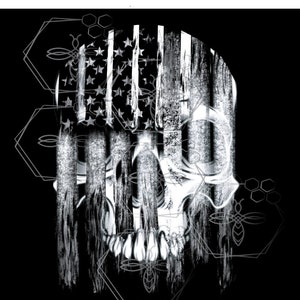 Flag and Skull, EMS, first responders, Black and white, artwork, America, PNG PDF Digital download